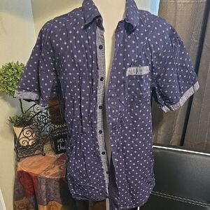 Blue Casual Button Down Shirt